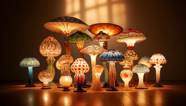 Lampes Champignon en Pâte de Verre Schneider